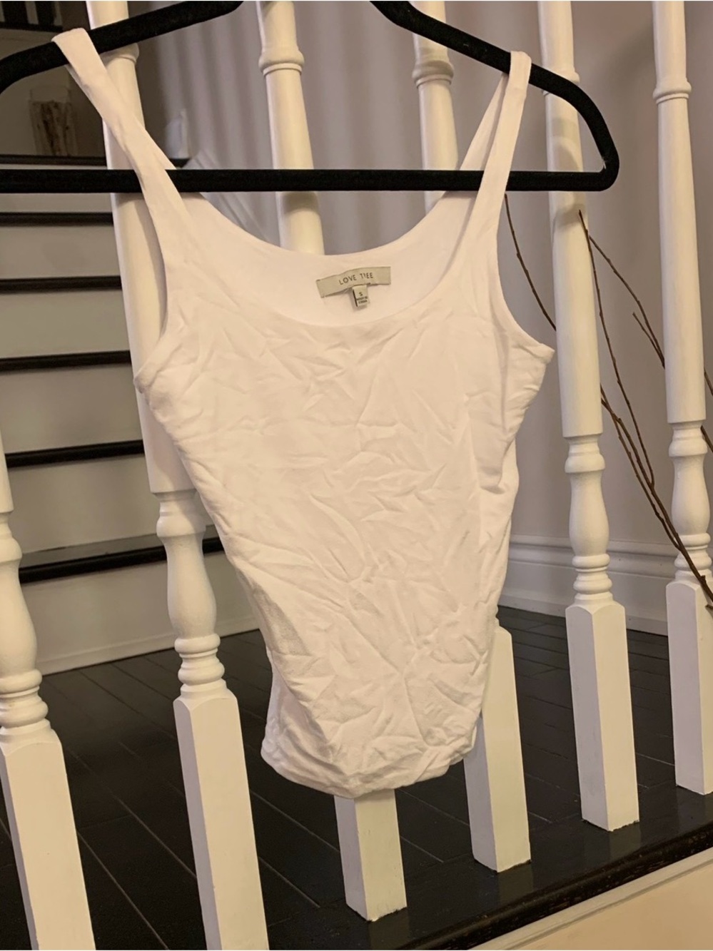 Love Tree White Scoop Neck Tank